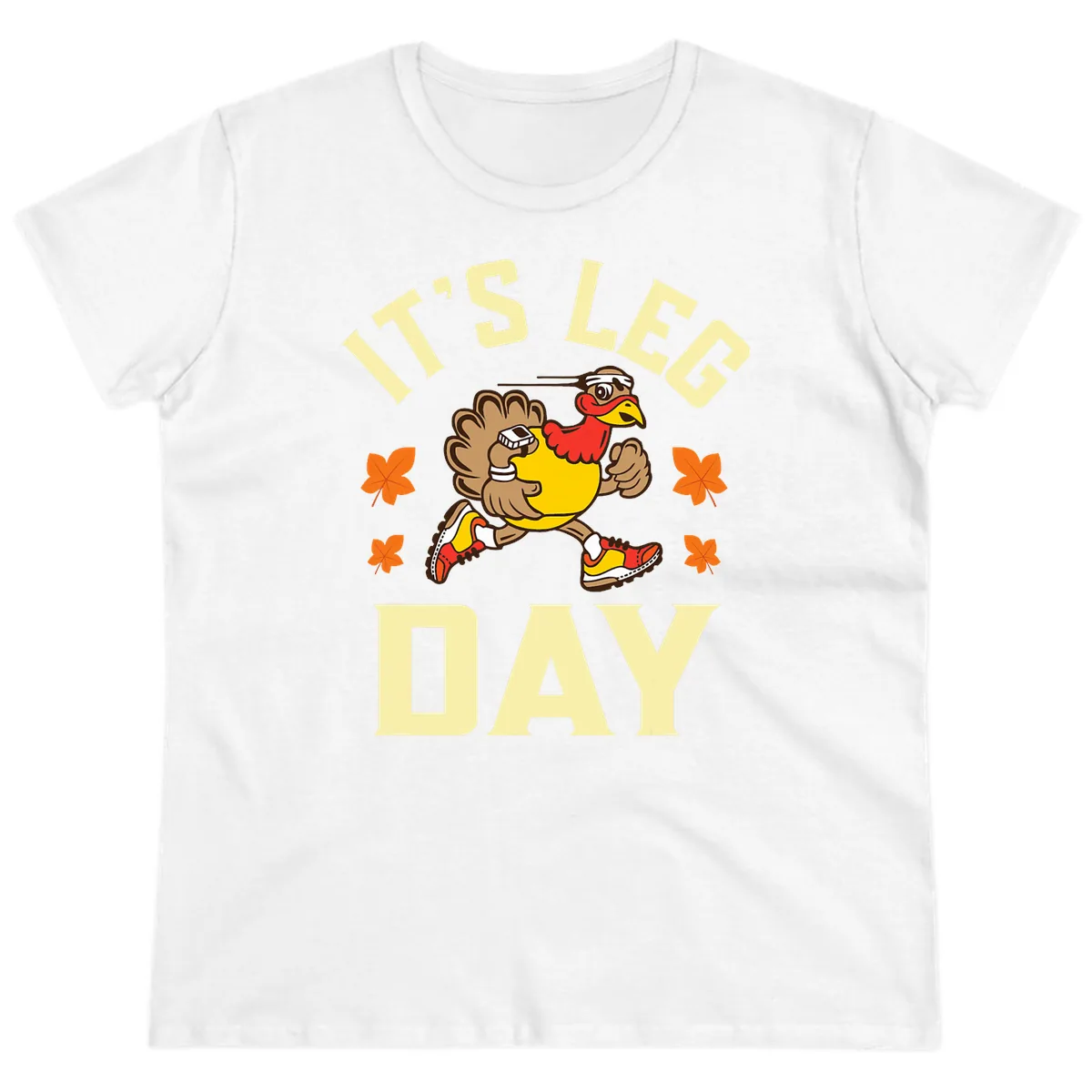 It's Leg Day Turkey Trot Ladies Tee in White