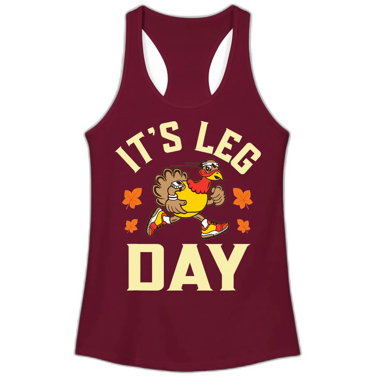 It's Leg Day Turkey Trot Ladies Tank in Solid Cardinal Red