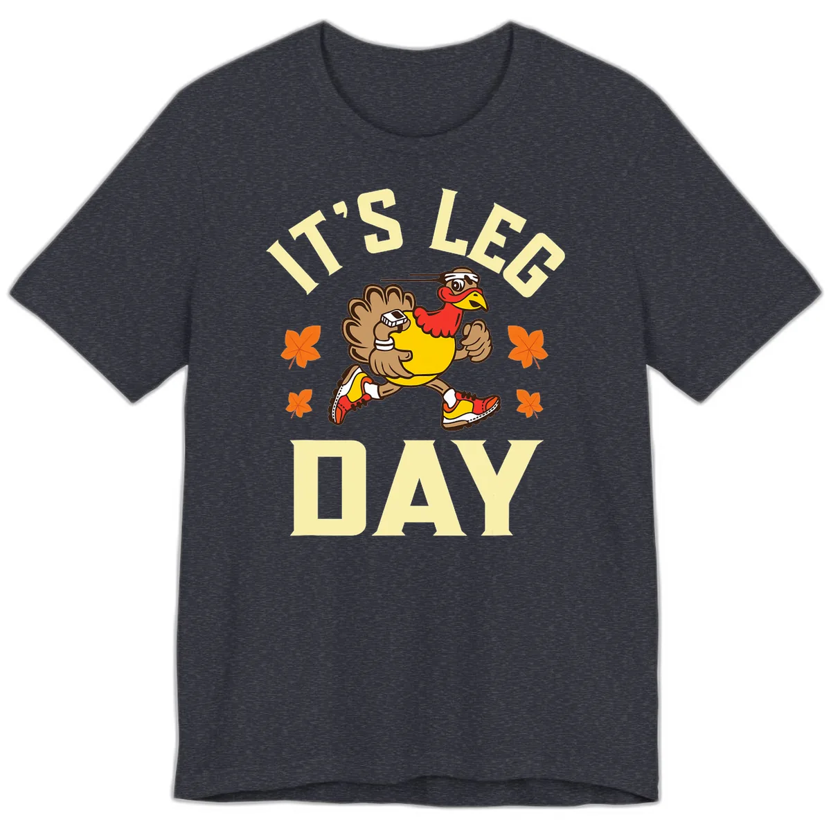 It's Leg Day Turkey Trot Premium T-Shirt in Heather Navy