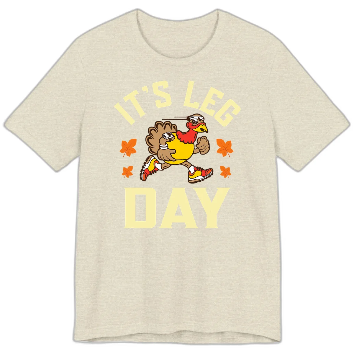 It's Leg Day Turkey Trot Premium T-Shirt in Heather Prism Natural