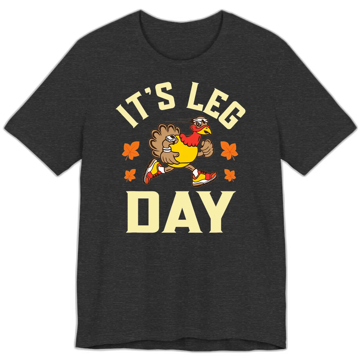 It's Leg Day Turkey Trot Premium T-Shirt in Dark Grey Heather