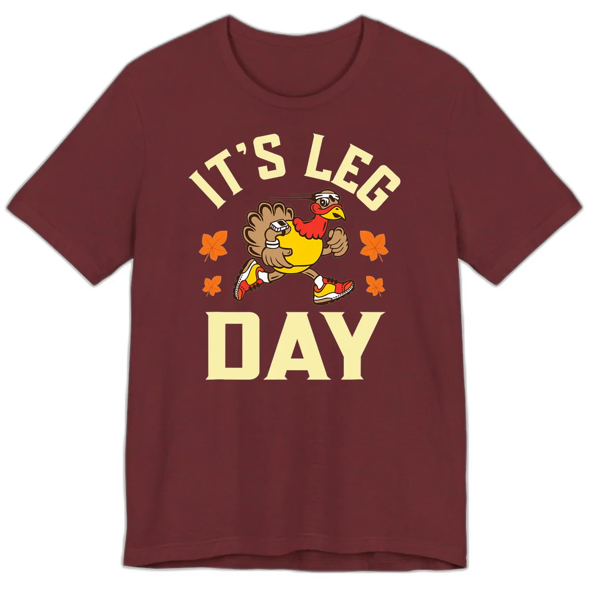 It's Leg Day Turkey Trot Premium T-Shirt in Heather Cardinal