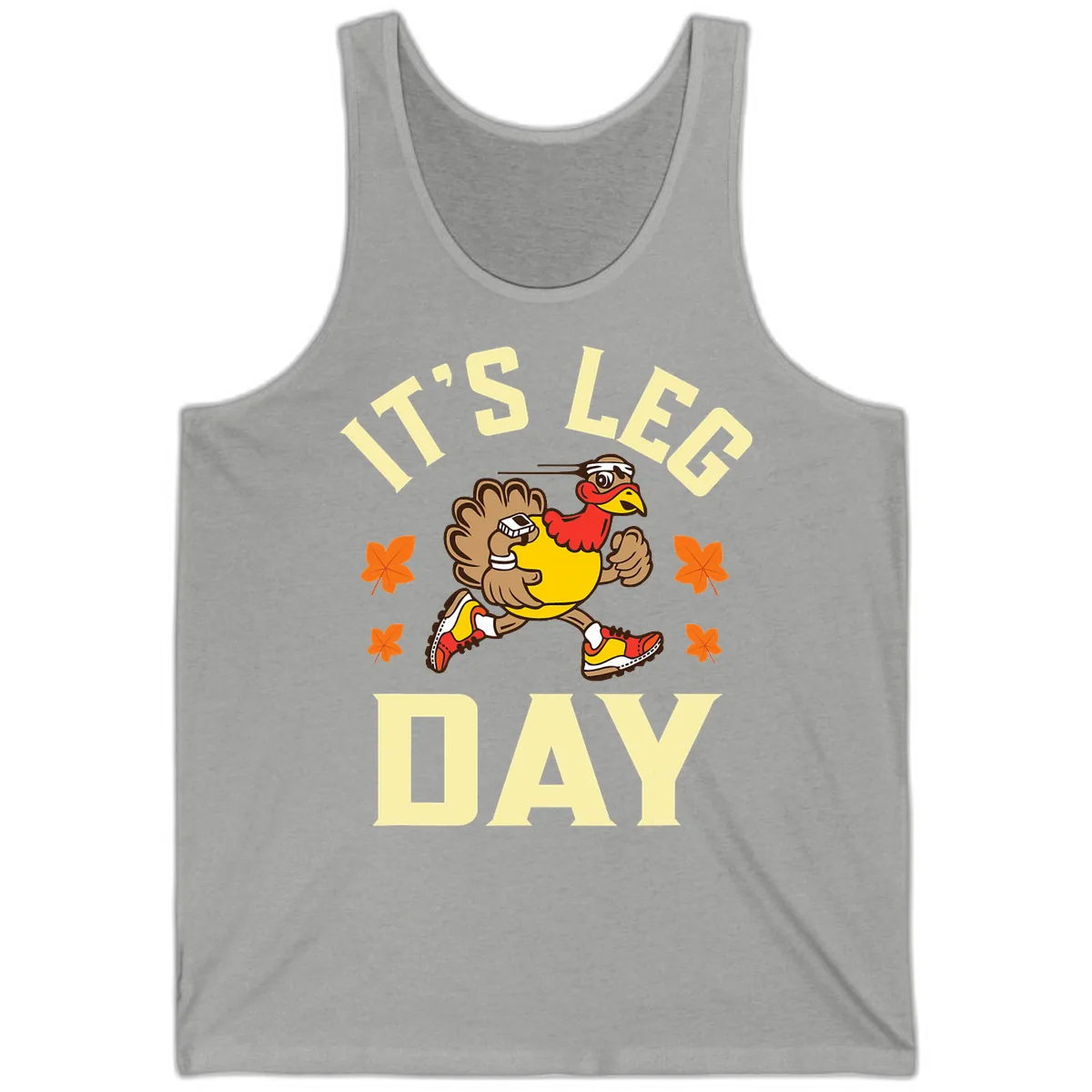 It's Leg Day Turkey Trot Tank in Athletic Heather
