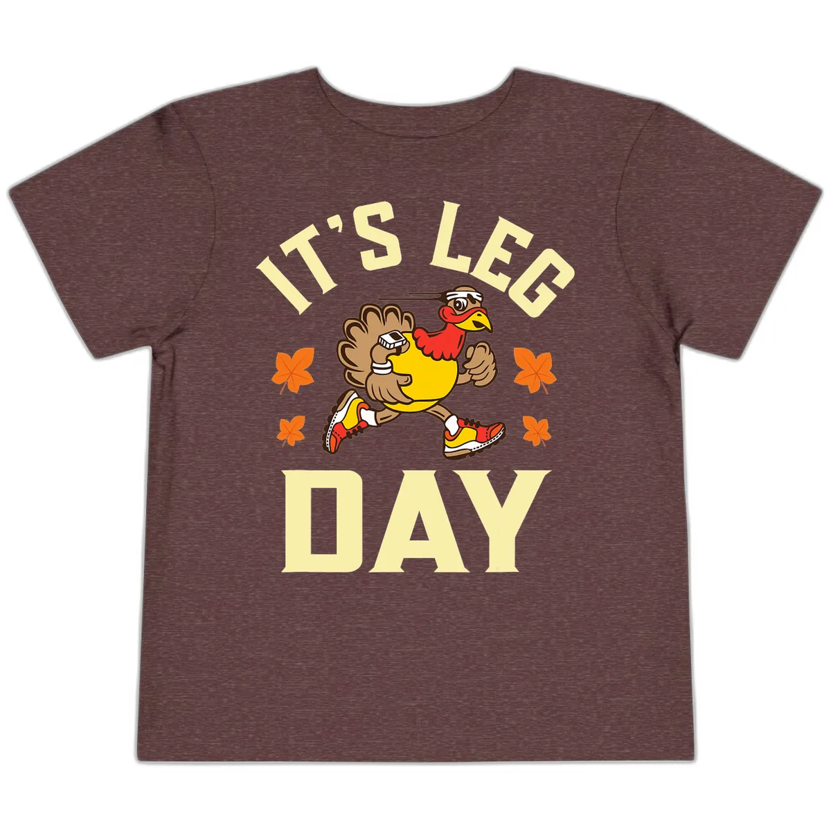 It's Leg Day Turkey Trot Toddler T-Shirt in Heather Maroon