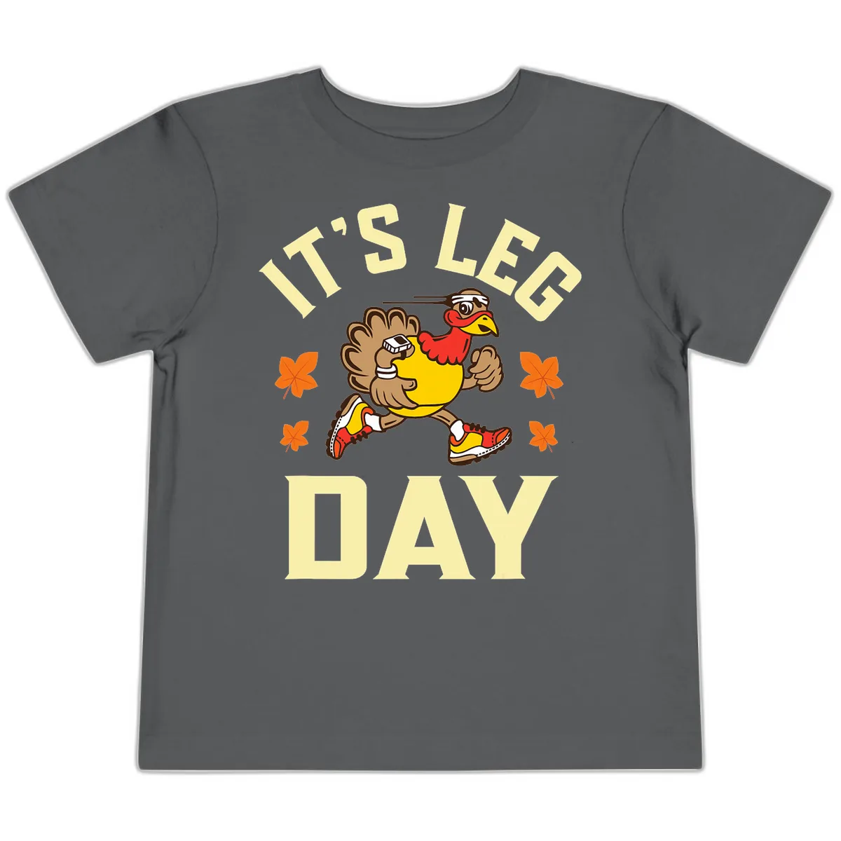 It's Leg Day Turkey Trot Toddler T-Shirt in Asphalt