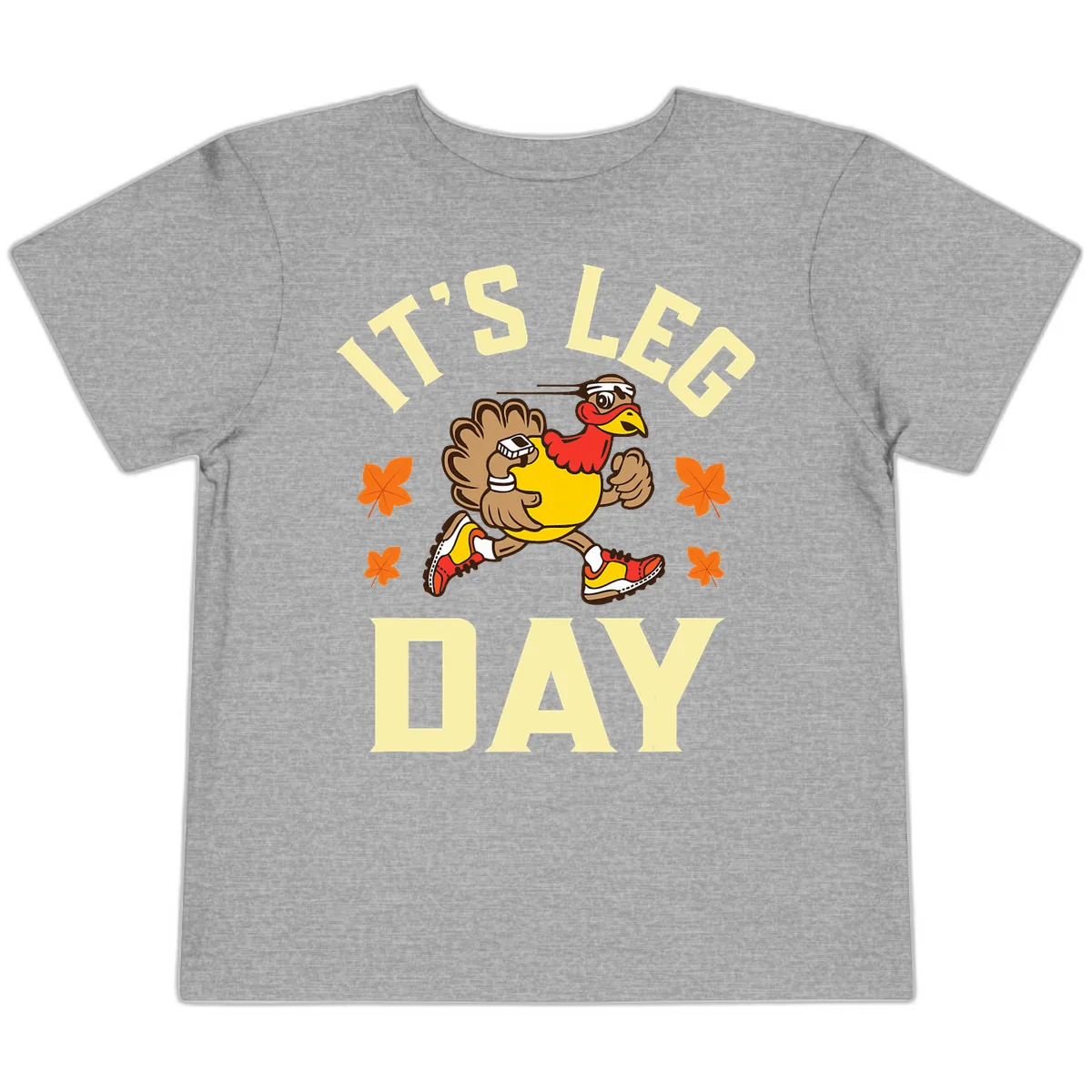 It's Leg Day Turkey Trot Toddler T-Shirt in Athletic Heather