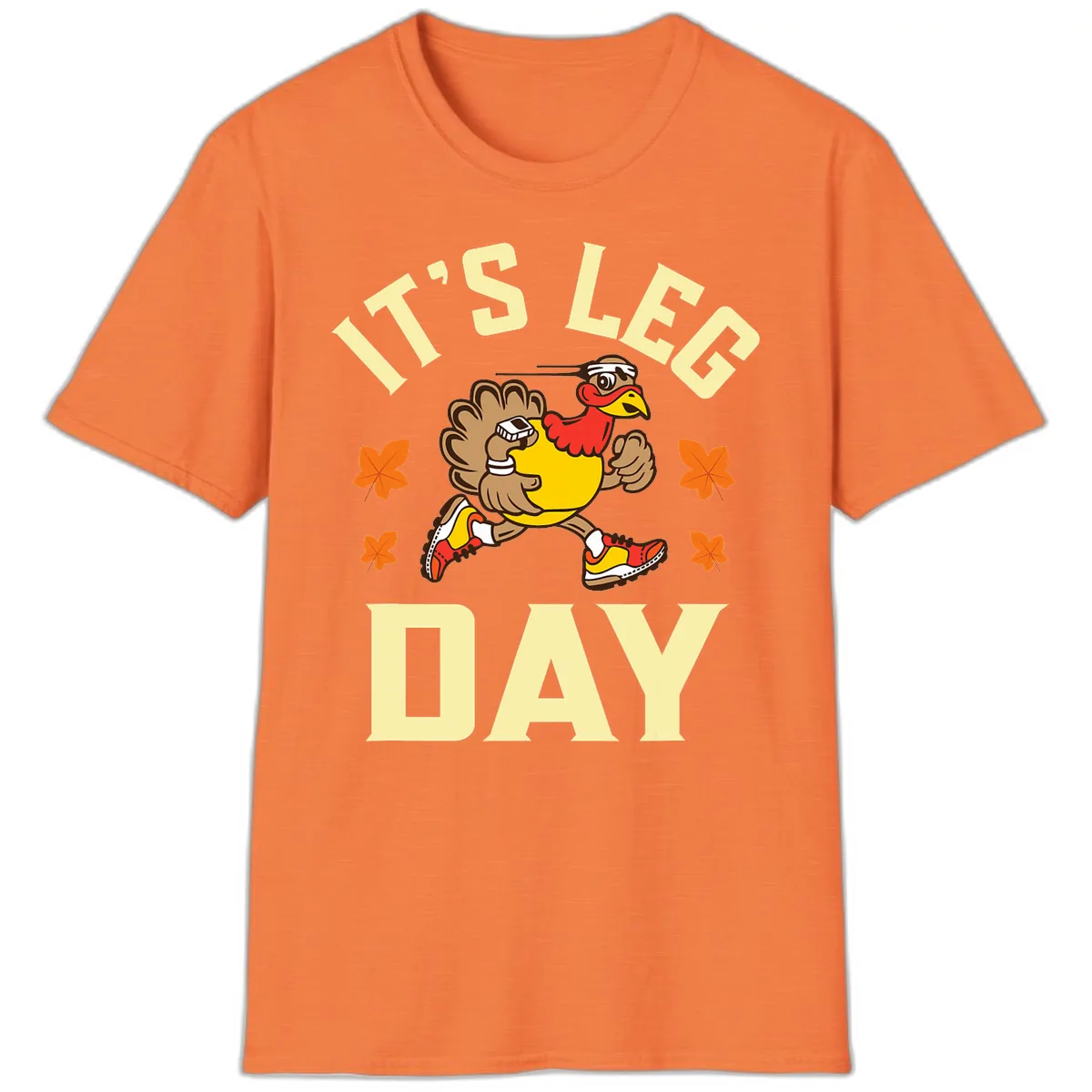 It's Leg Day Turkey Trot T-Shirt in Heather Orange