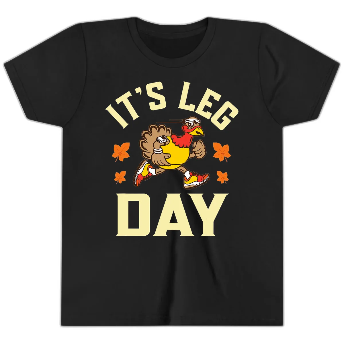It's Leg Day Turkey Trot Youth T-Shirt in Black