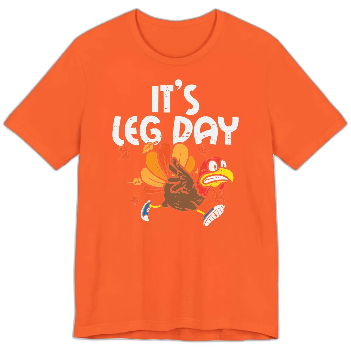 It's Leg Day Turkey Trot Design Premium T-Shirt in Orange