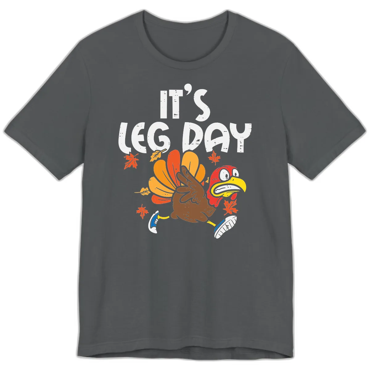 It's Leg Day Turkey Trot Design Premium T-Shirt in Asphalt