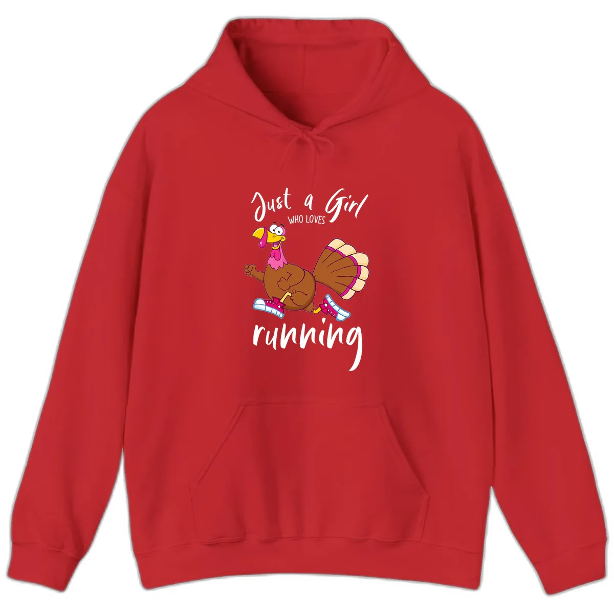 Just A Girl Who Loves Running Turkey Hoodie in Red
