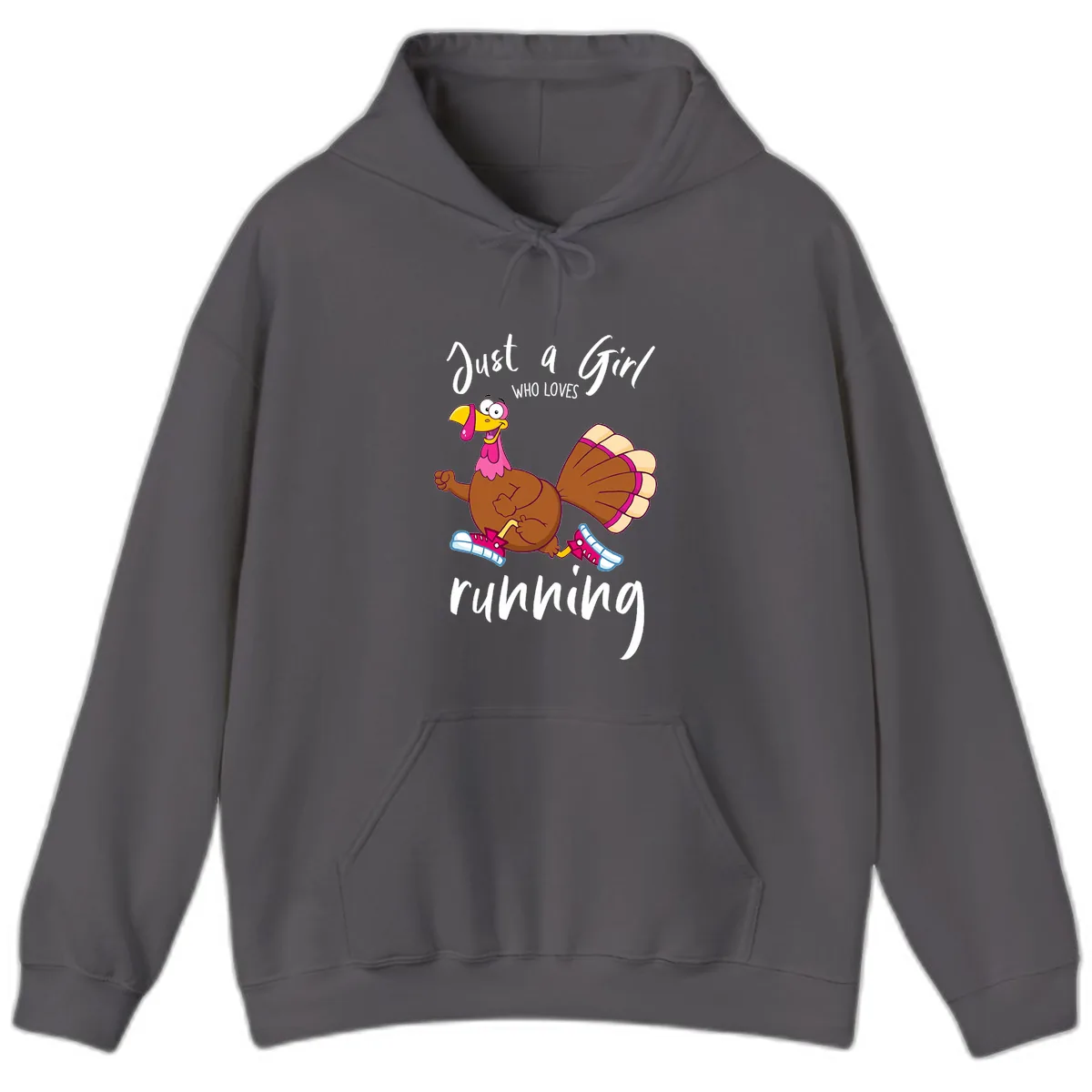 Just A Girl Who Loves Running Turkey Hoodie in Charcoal