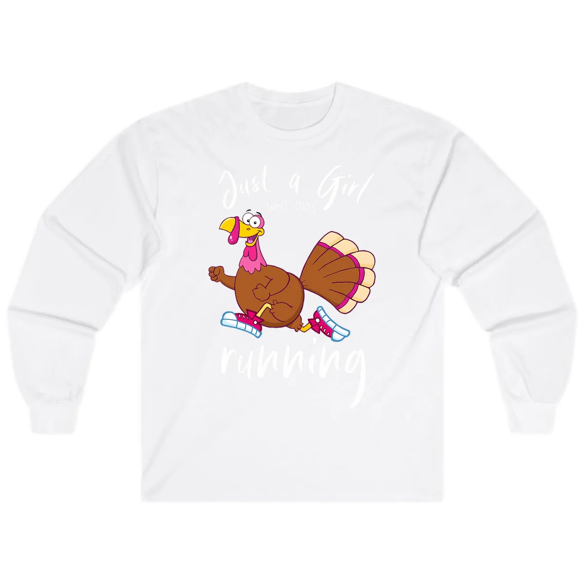 Just A Girl Who Loves Running Turkey Long Sleeve in White