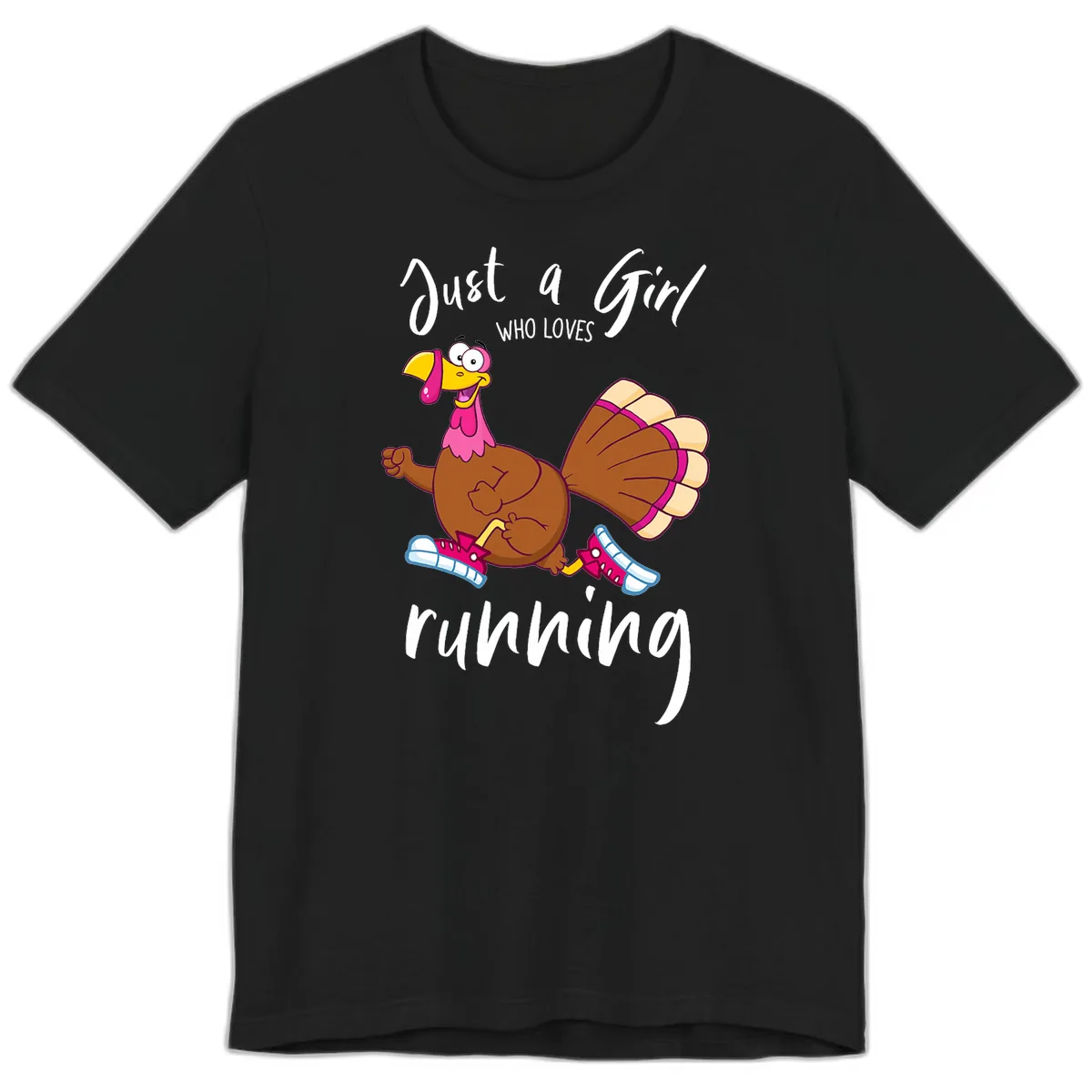 Just A Girl Who Loves Running Turkey Premium T-Shirt in Black