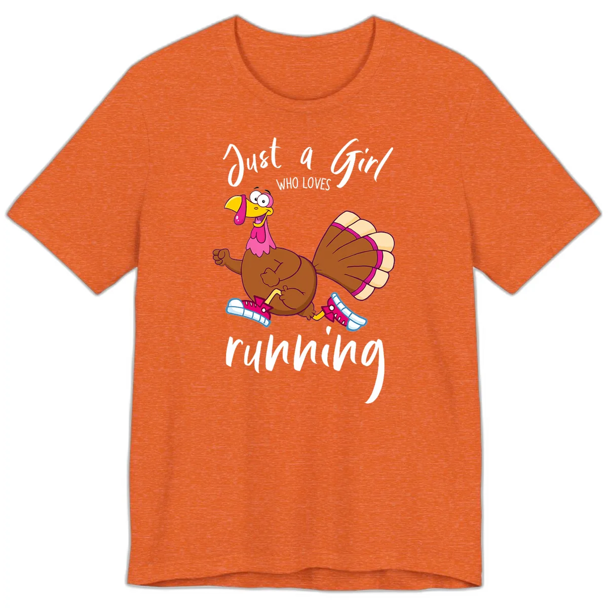 Just A Girl Who Loves Running Turkey Premium T-Shirt in Heather Orange