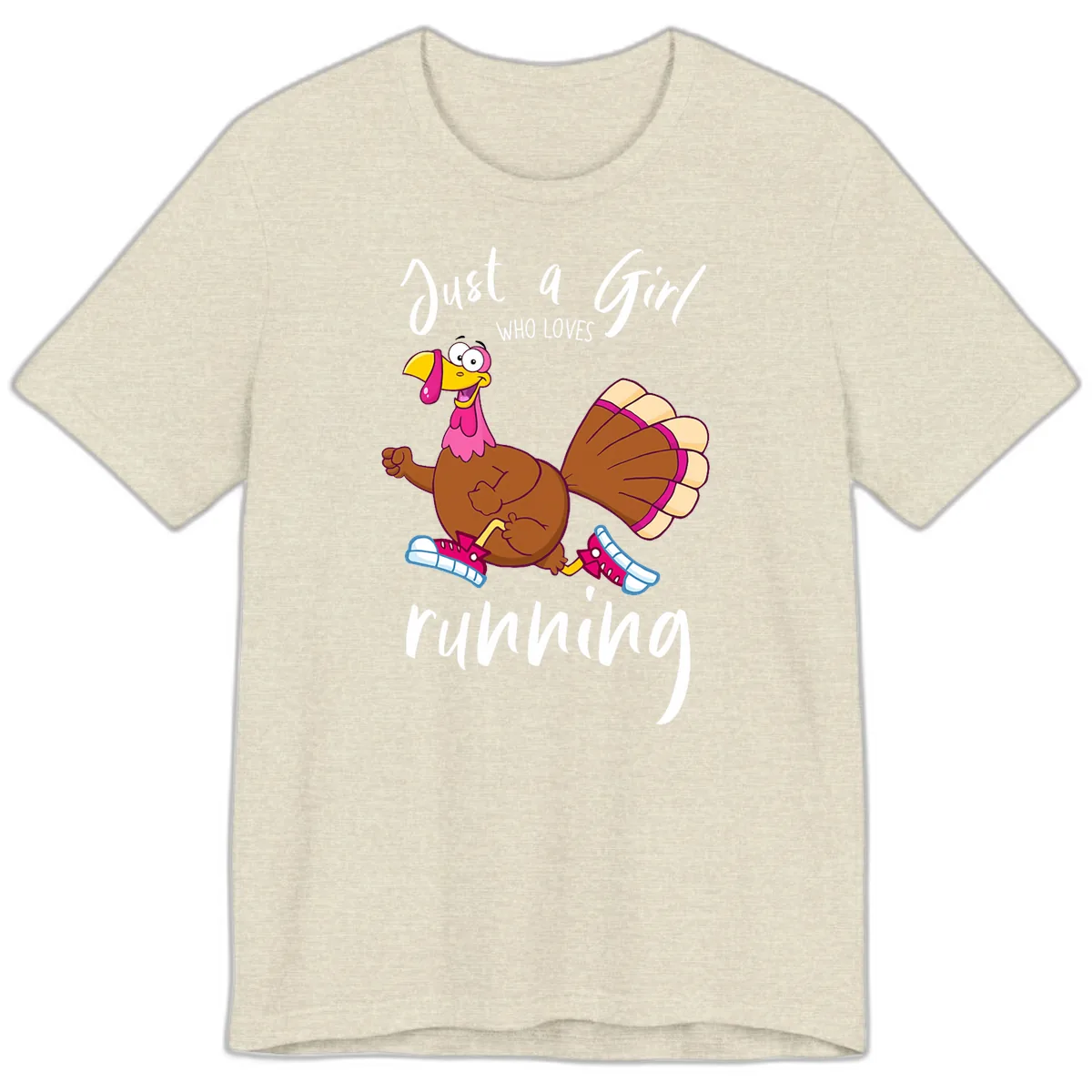 Just A Girl Who Loves Running Turkey Premium T-Shirt in Heather Prism Natural