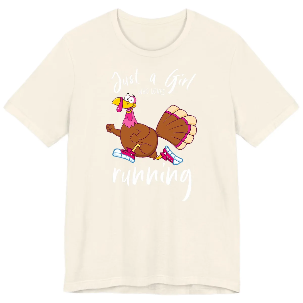 Just A Girl Who Loves Running Turkey Premium T-Shirt in Natural