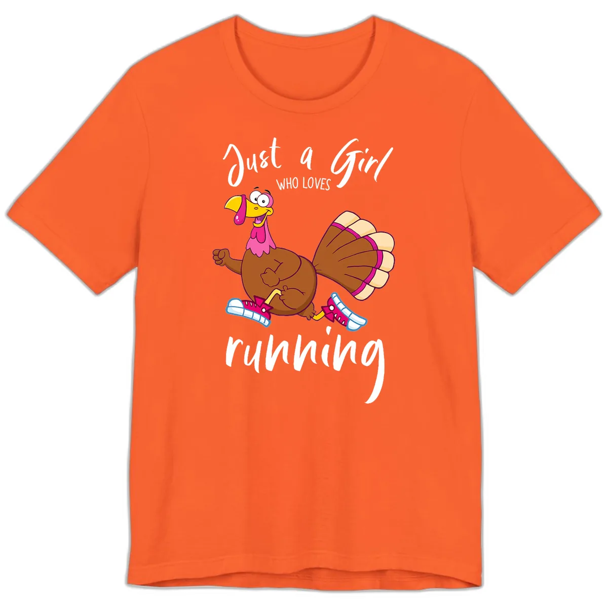 Just A Girl Who Loves Running Turkey Premium T-Shirt in Orange