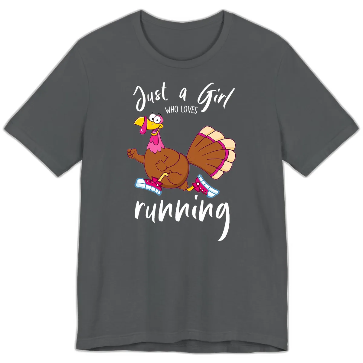 Just A Girl Who Loves Running Turkey Premium T-Shirt in Asphalt