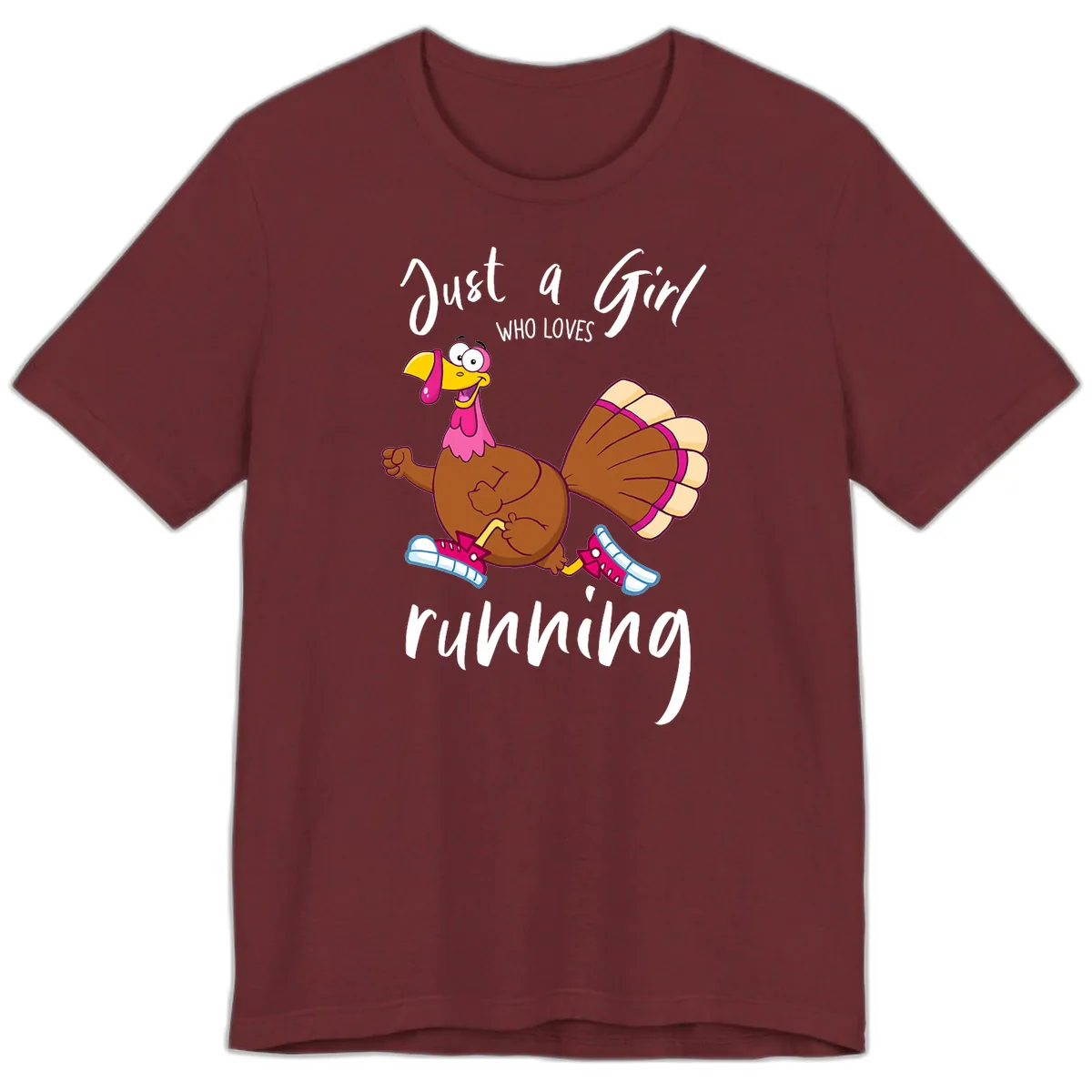 Just A Girl Who Loves Running Turkey Premium T-Shirt in Heather Cardinal