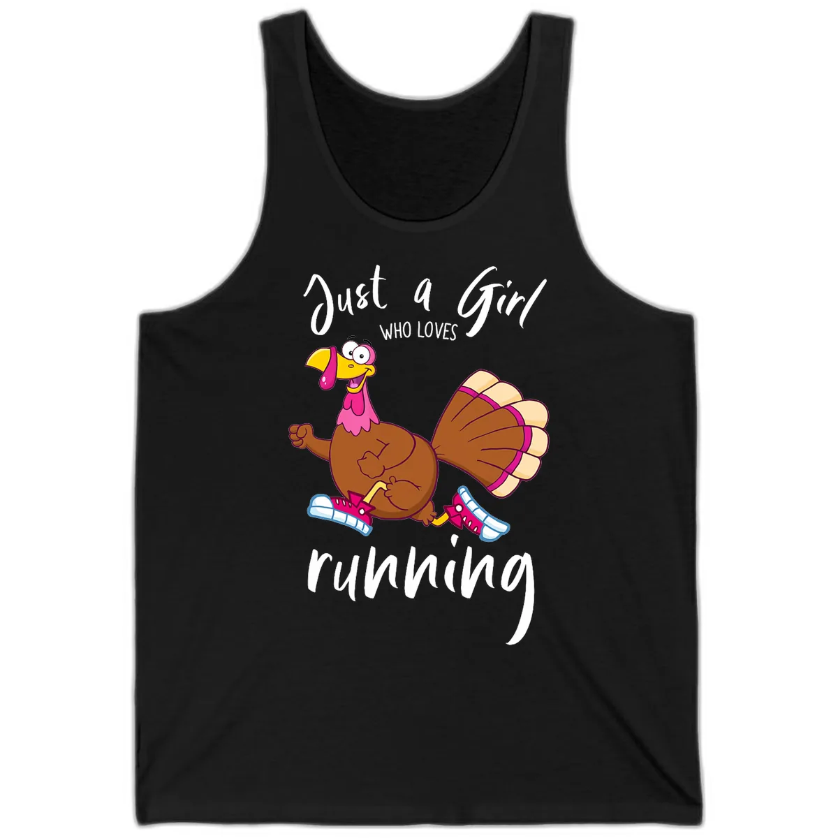 Just A Girl Who Loves Running Turkey Tank in Black