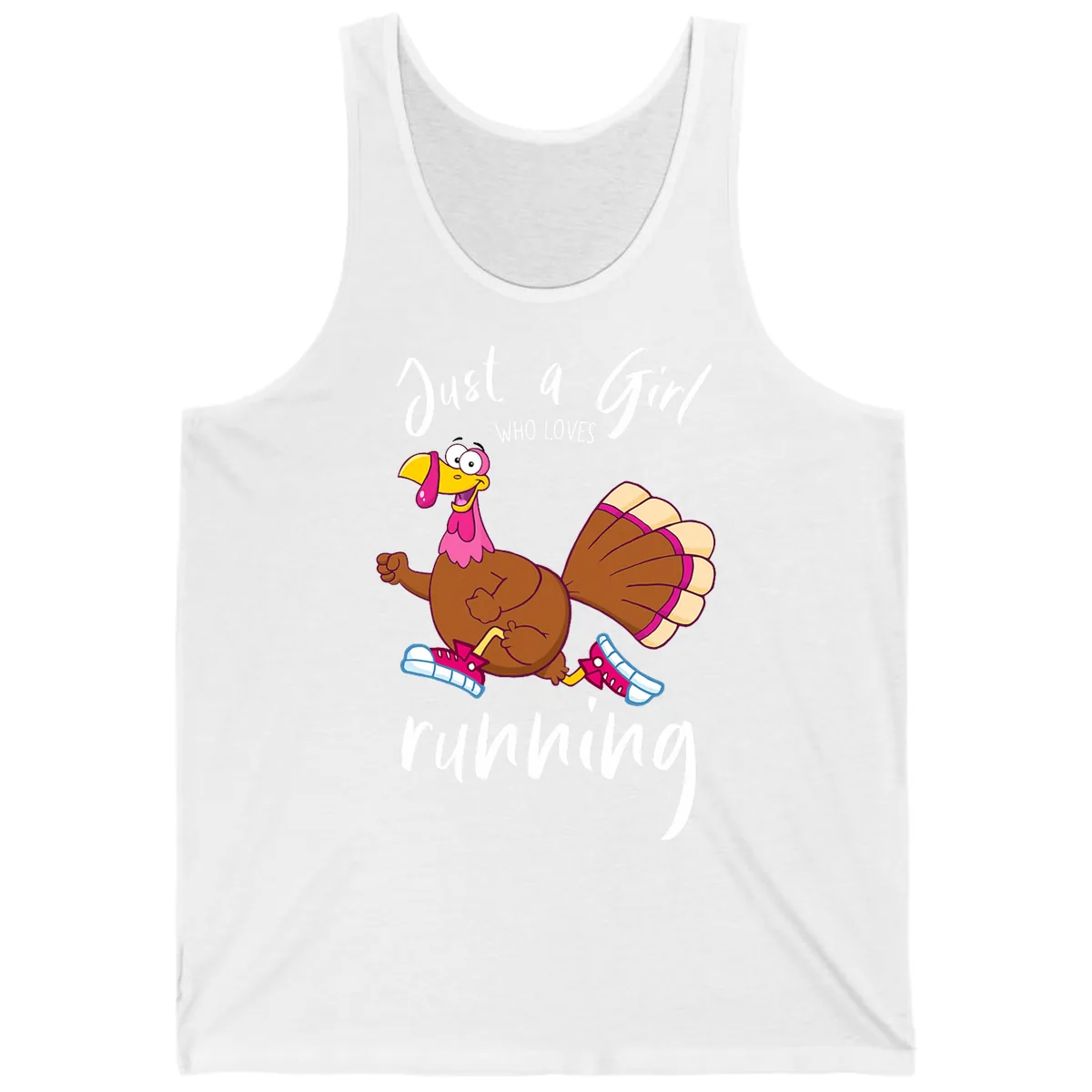 Just A Girl Who Loves Running Turkey Tank in White