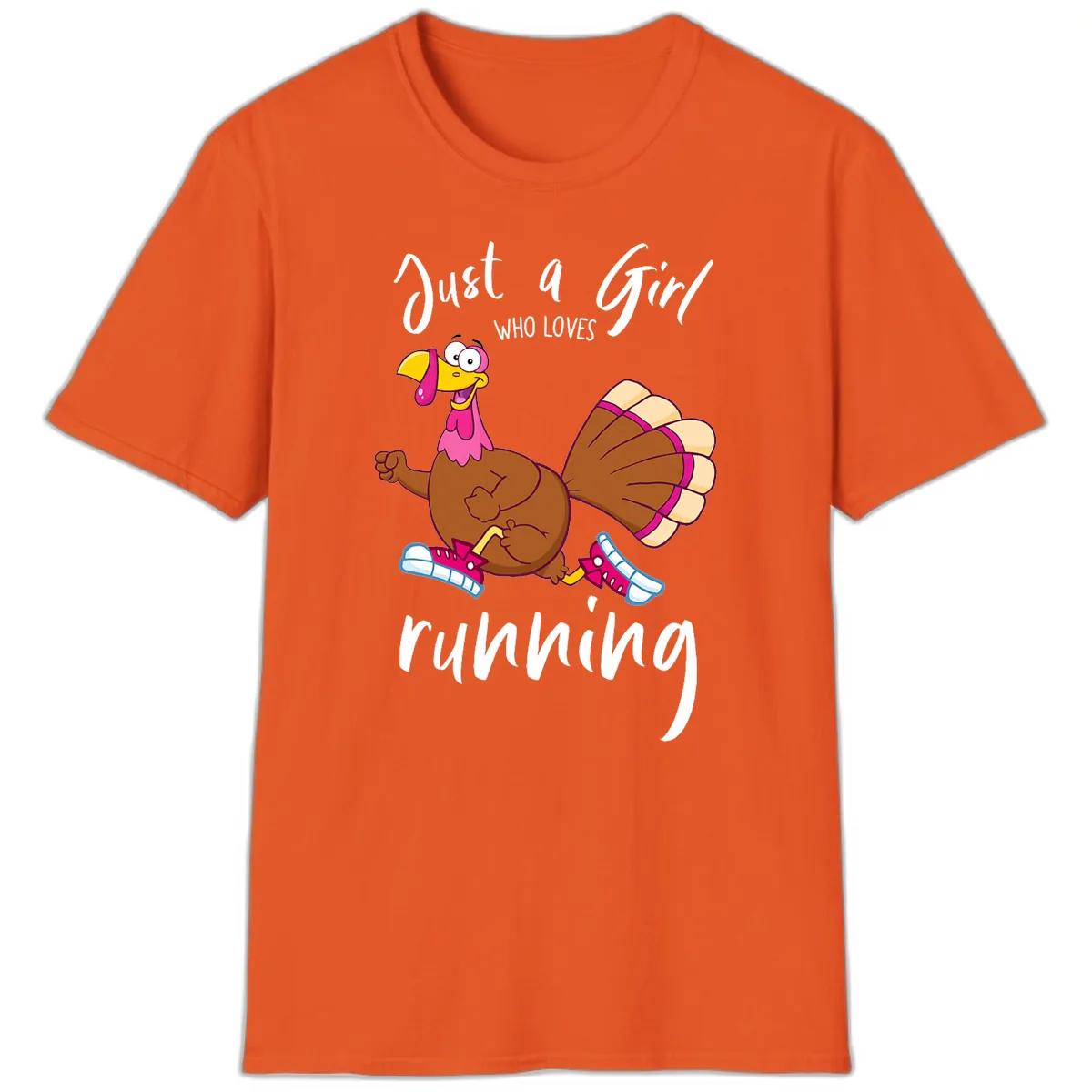 Just A Girl Who Loves Running Turkey T-Shirt in Orange