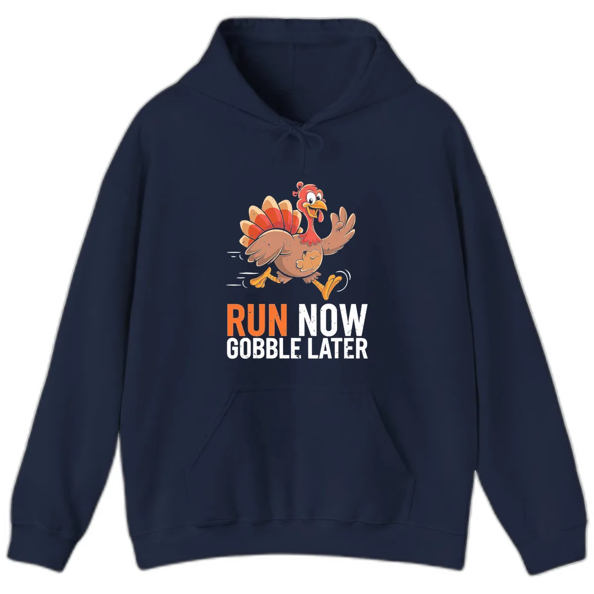 Run Now Gobble Later Turkey Trot Hoodie in Navy