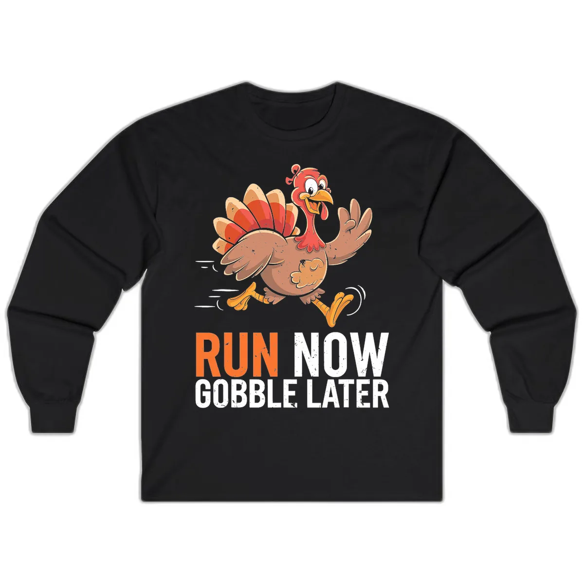Run Now Gobble Later Turkey Trot Long Sleeve in Black