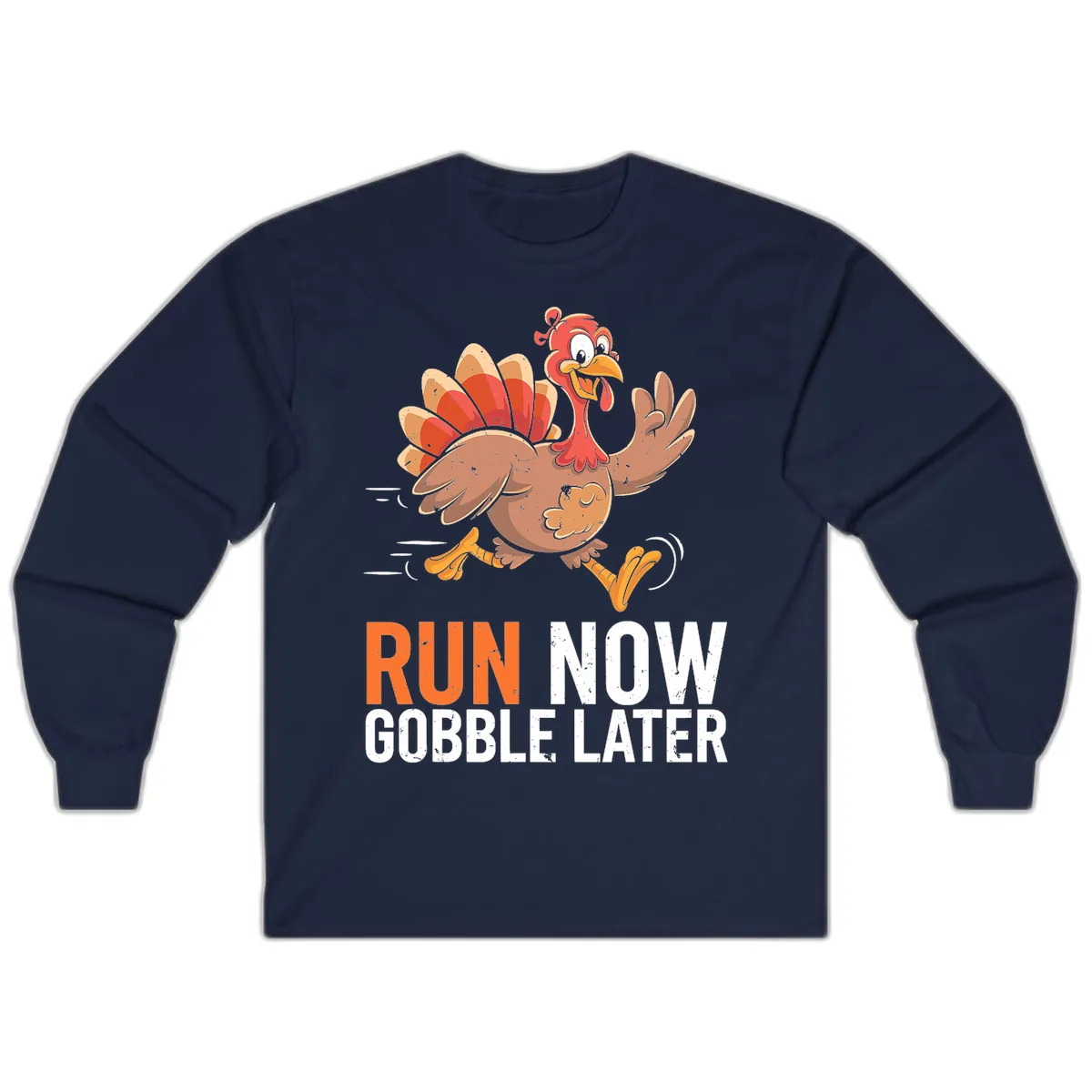 Run Now Gobble Later Turkey Trot Long Sleeve in Navy