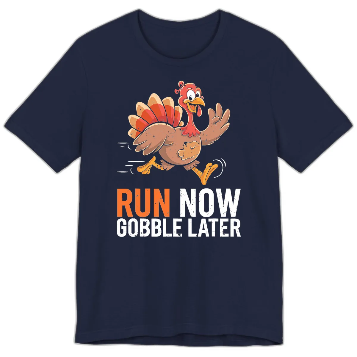 Run Now Gobble Later Turkey Trot Premium T-Shirt in Navy