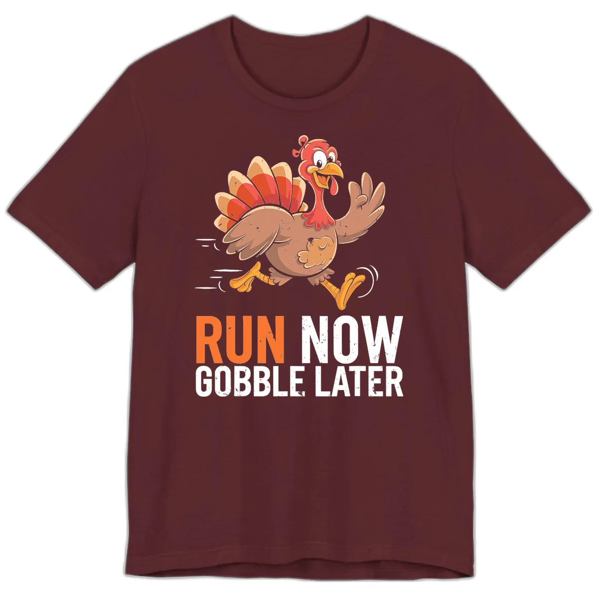 Run Now Gobble Later Turkey Trot Premium T-Shirt in Maroon