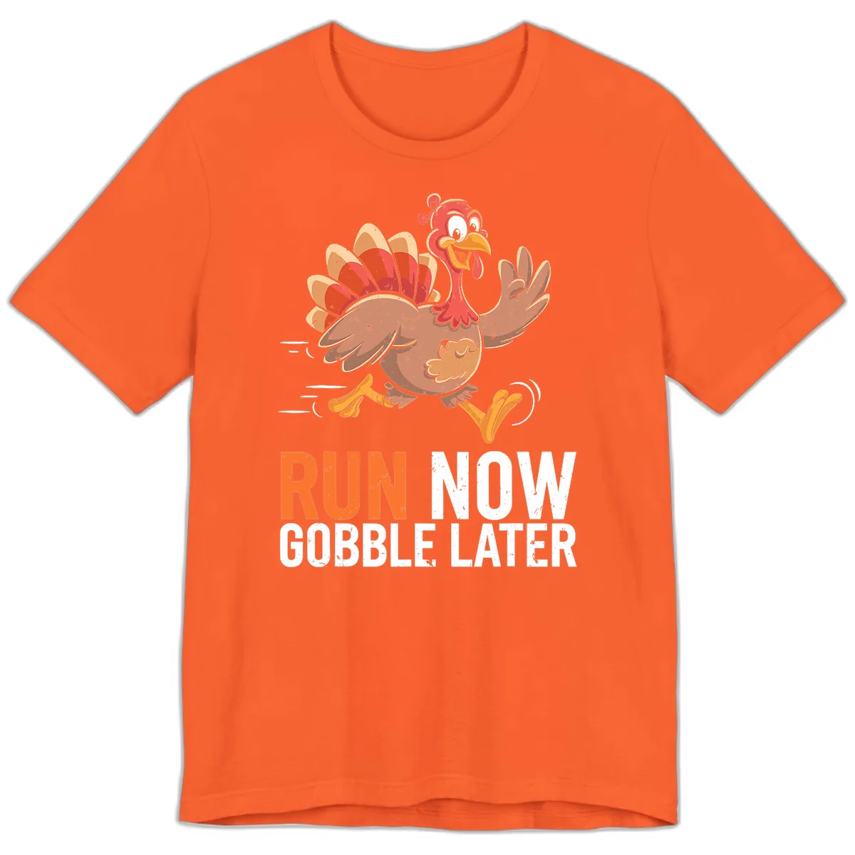 Run Now Gobble Later Turkey Trot Premium T-Shirt in Orange