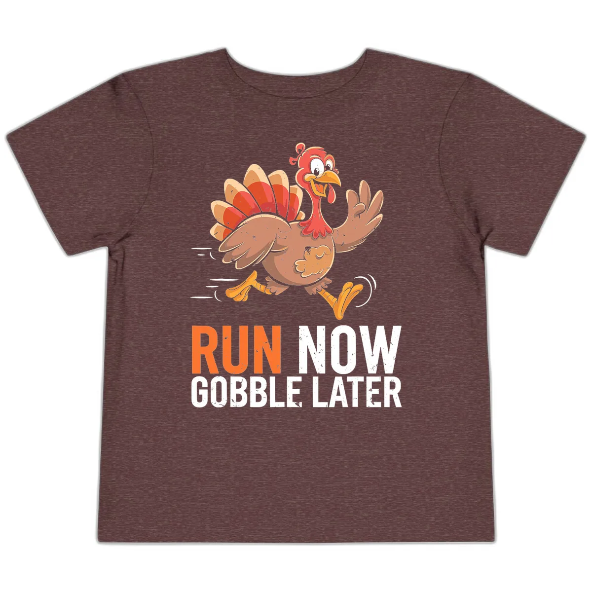 Run Now Gobble Later Turkey Trot Toddler T-Shirt in Heather Maroon