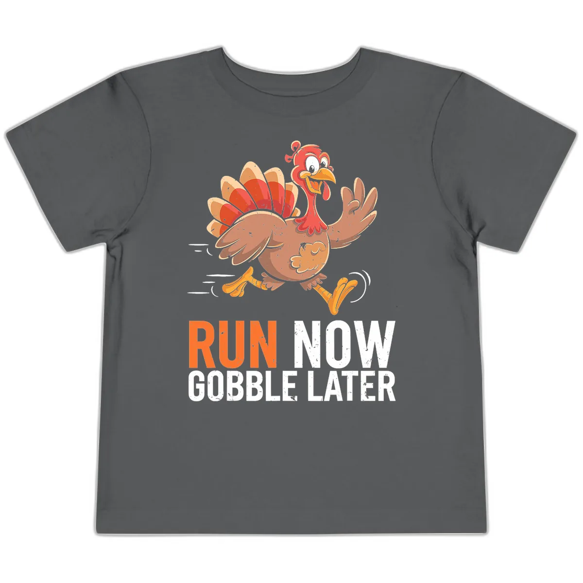 Run Now Gobble Later Turkey Trot Toddler T-Shirt in Asphalt