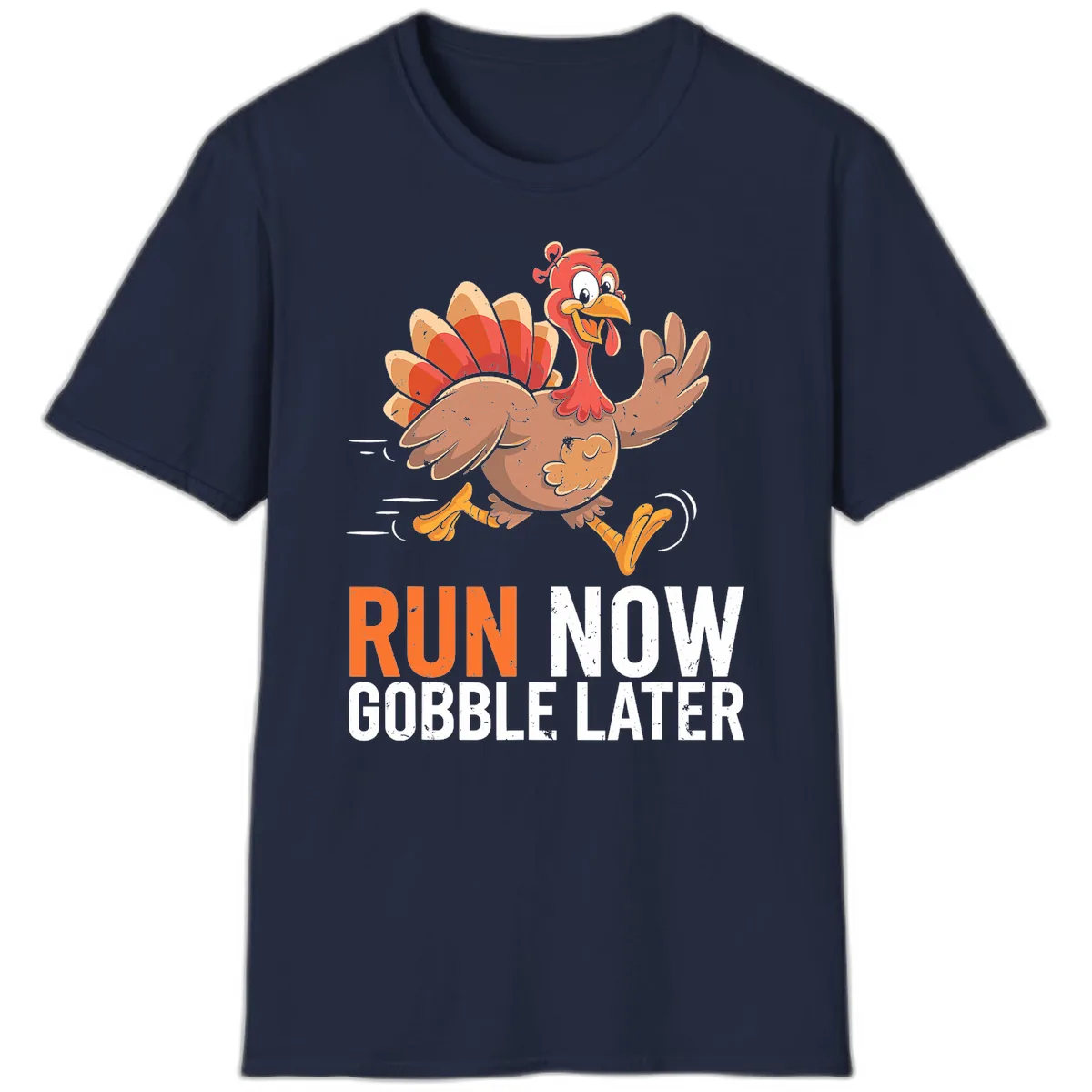 Run Now Gobble Later Turkey Trot T-Shirt in Navy