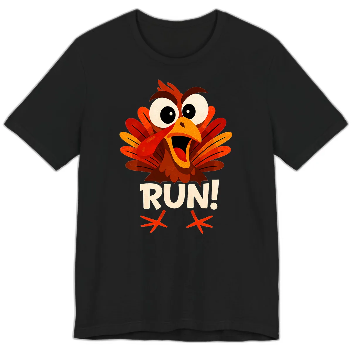 Funny Turkey Run For Your Life Premium T-Shirt in Black