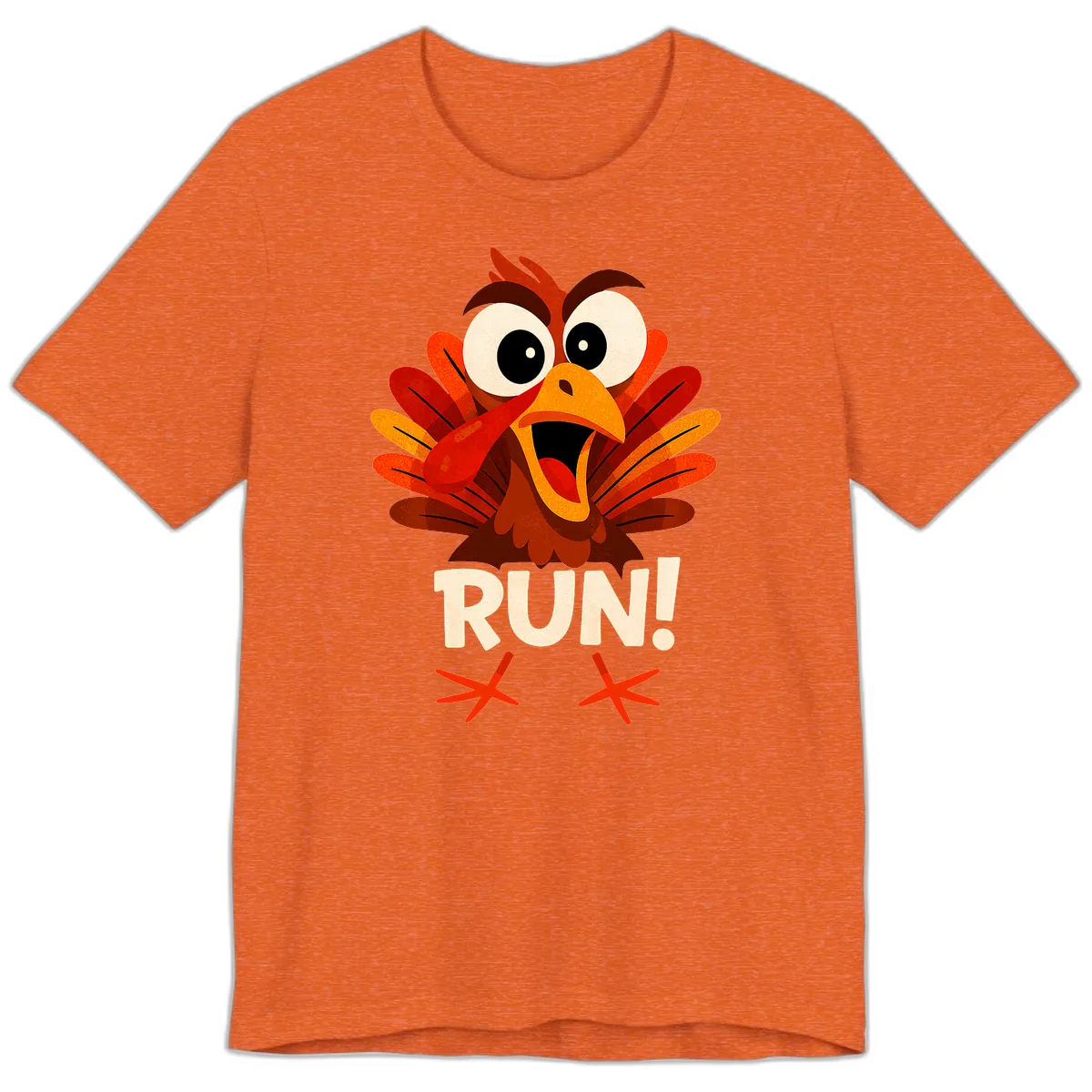Funny Turkey Run For Your Life Premium T-Shirt in Heather Orange