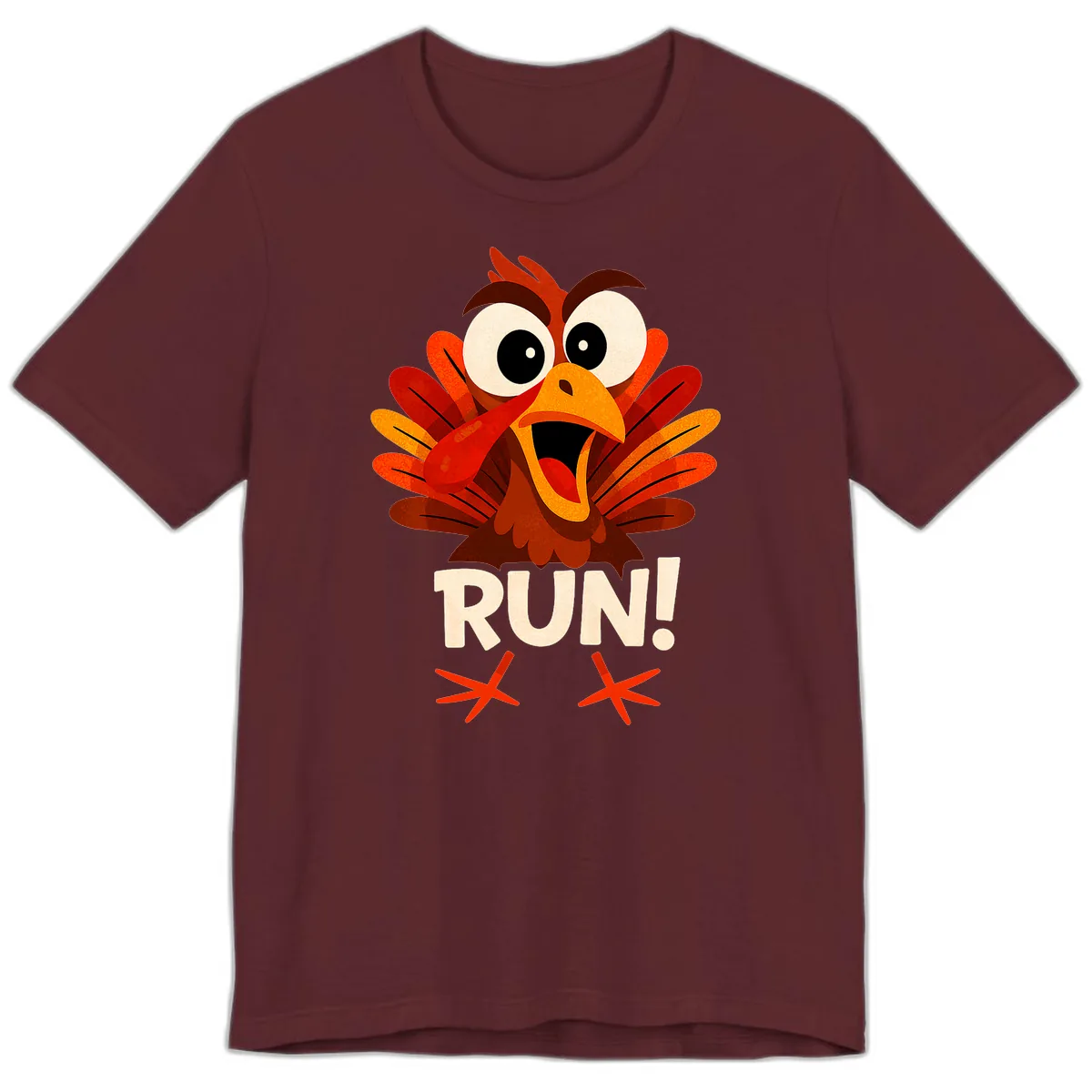 Funny Turkey Run For Your Life Premium T-Shirt in Maroon