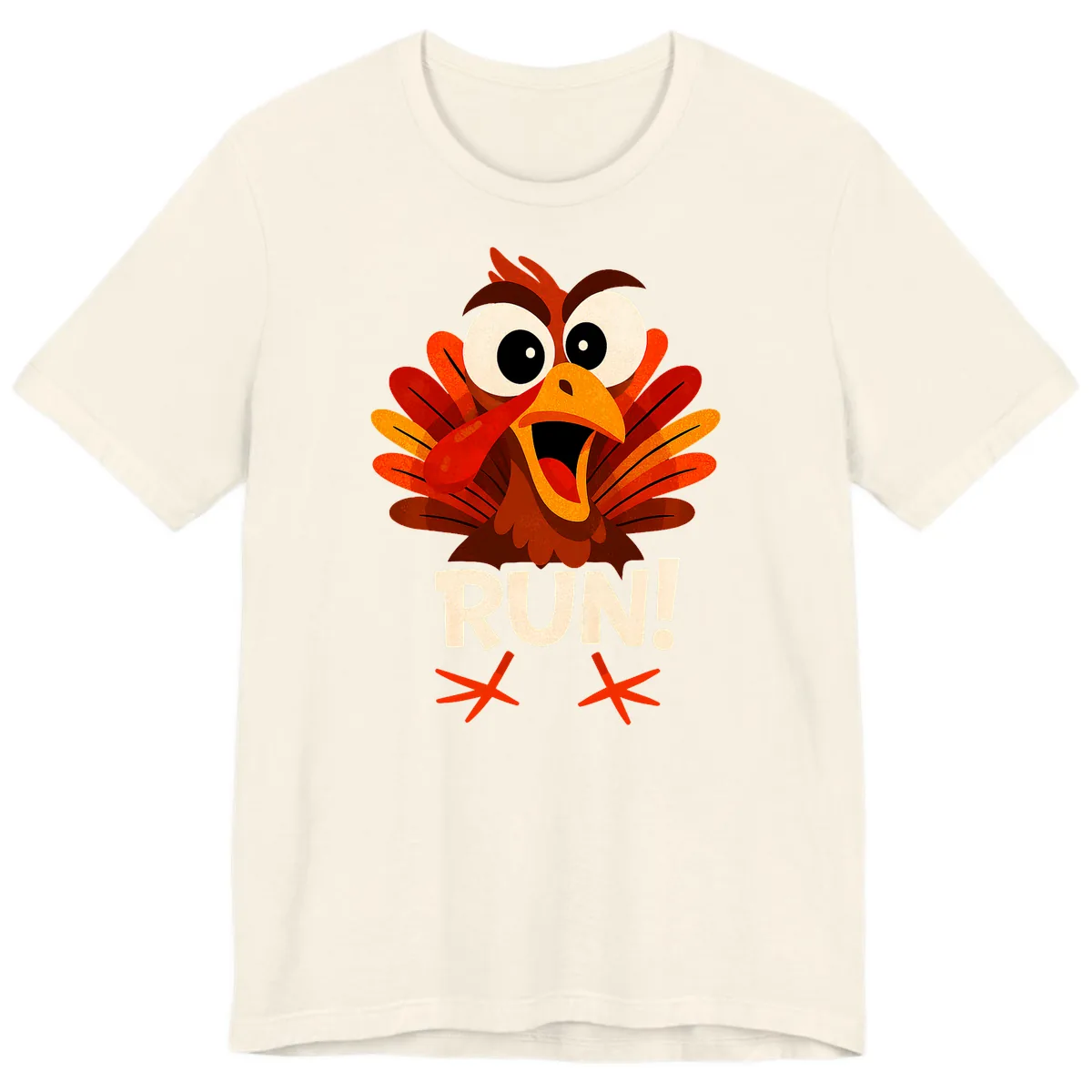 Funny Turkey Run For Your Life Premium T-Shirt in Natural