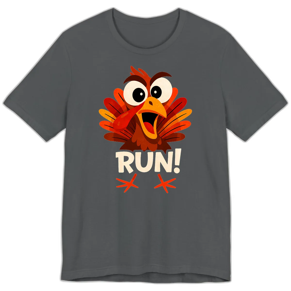 Funny Turkey Run For Your Life Premium T-Shirt in Asphalt