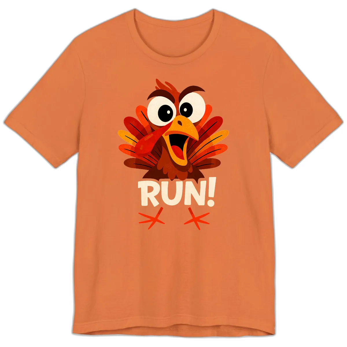 Funny Turkey Run For Your Life Premium T-Shirt in Burnt Orange