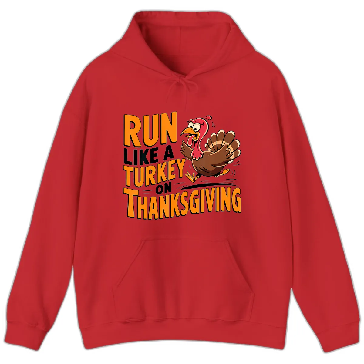 Run Like A Turkey On Thanksgiving Hoodie in Red