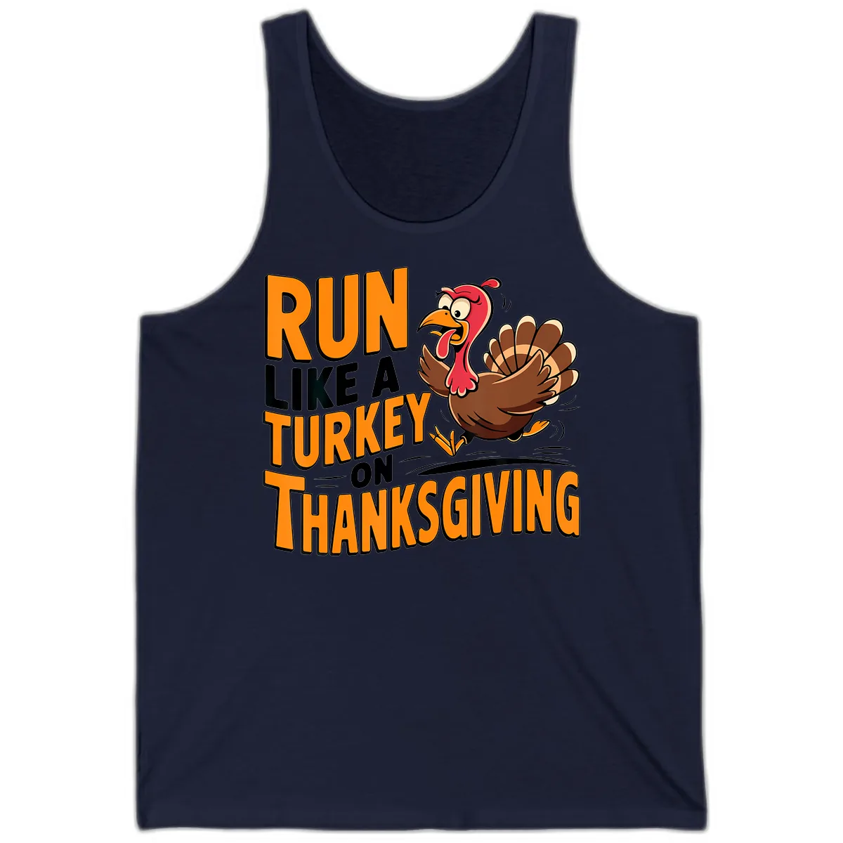 Run Like A Turkey On Thanksgiving Tank in Navy