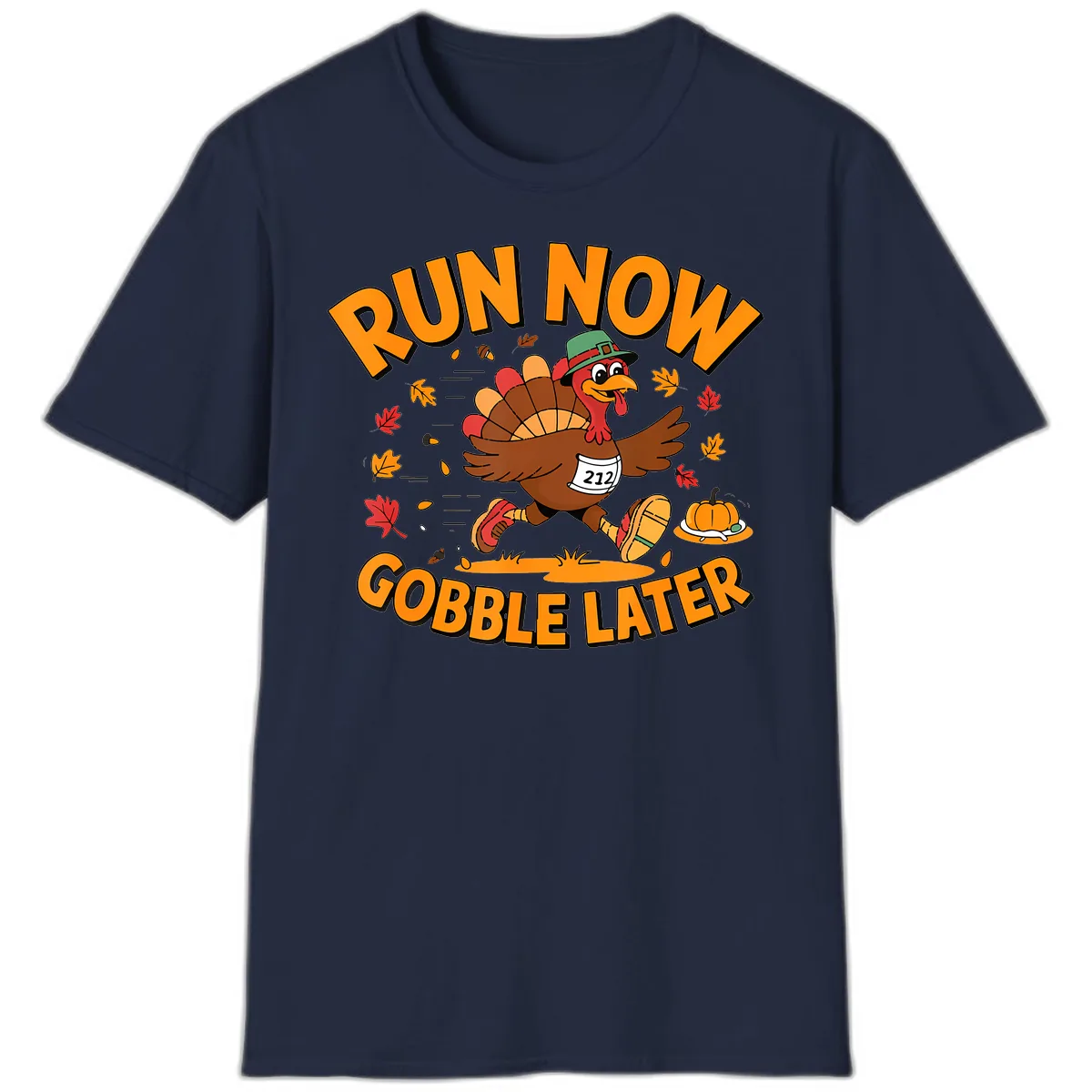Run Now Gobble Later Turkey Trot T-Shirt in Navy