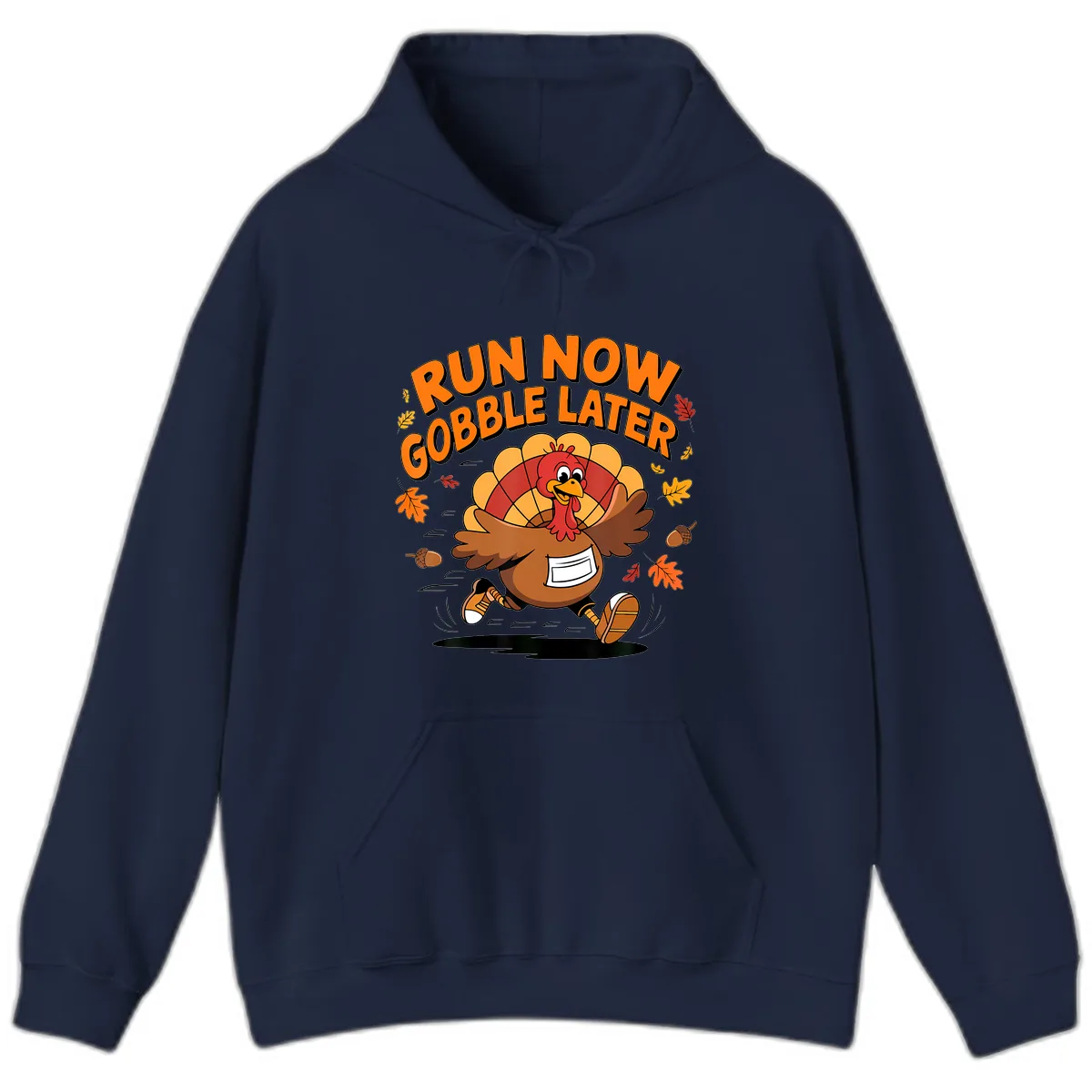 Run Now Gobble Later Turkey Trot Hoodie in Navy