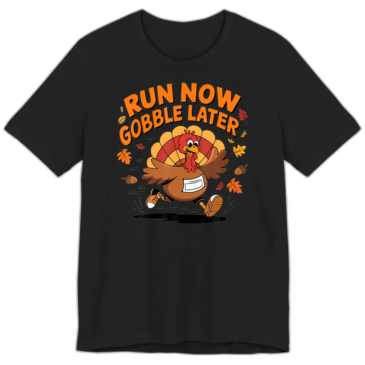 Run Now Gobble Later Turkey Trot Premium T-Shirt in Black