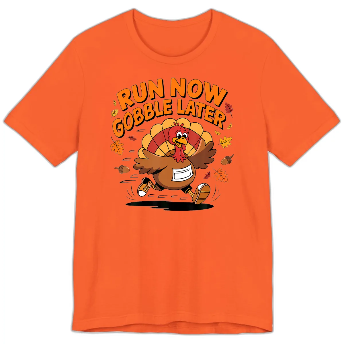 Run Now Gobble Later Turkey Trot Premium T-Shirt in Orange