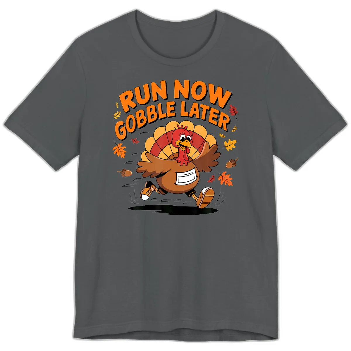 Run Now Gobble Later Turkey Trot Premium T-Shirt in Asphalt