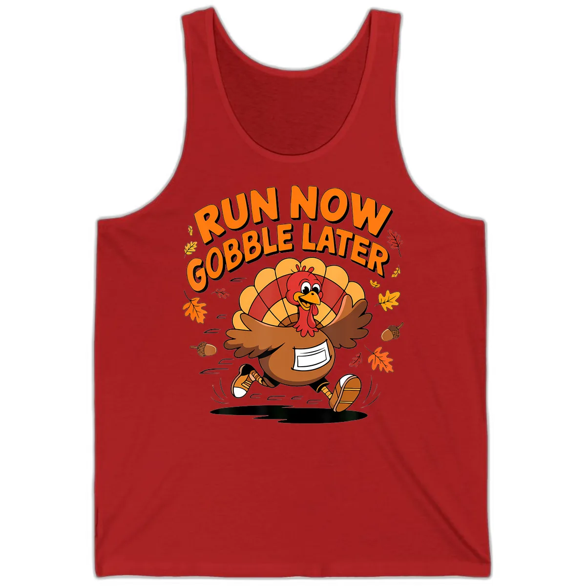 Run Now Gobble Later Turkey Trot Tank in Red